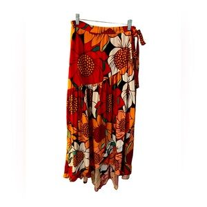 Cynthia Rowley Floral Charmeuse Skirt | High Low Style | Size S